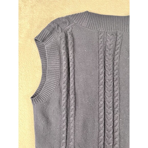Sunday Best Aritzia Winston Sweater Vest Womens S Navy Cable Knit Wool Preppy - Picture 8 of 8